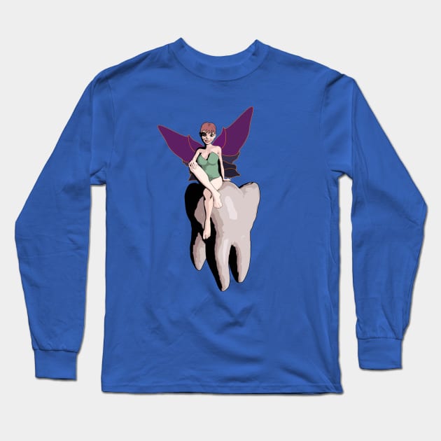 Tooth Fairy Pin Up Long Sleeve T-Shirt by LordNeckbeard